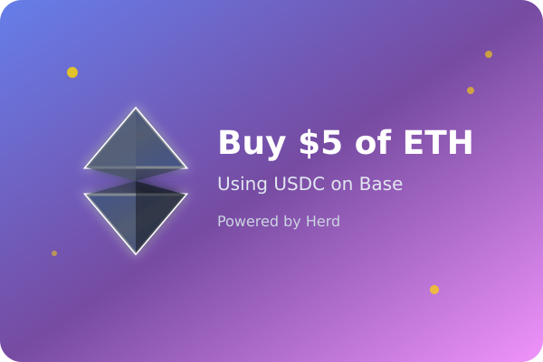 Buy $5 of ETH - Farcaster Mini Apps